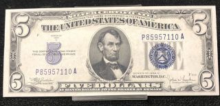 1934 C Fr 1653 $5 United States Silver Certificate Note Nh110