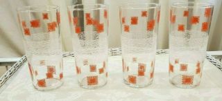 Set Of 4 Vintage Retro Iced Tea Glasses By Anchor Hocking