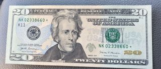 2017 $20 Dollar Bill Star Note Uncirculated