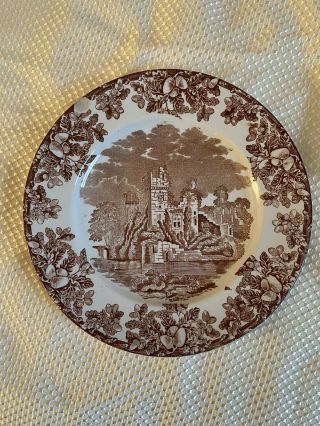 Abbey Ruins,  Castle And Acorn Salad Plate W.  T Copeland 1870 