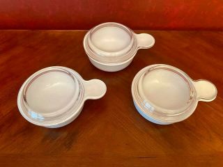 6 Pc Corning Ware White Grab It Bowl P - 150 - B With Handle And Lid Pyrex P - 150 - C