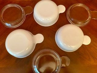 6 pc Corning Ware White Grab It Bowl P - 150 - B With Handle And Lid Pyrex P - 150 - C 2