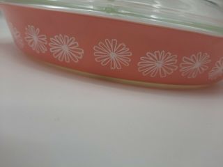 Vintage Pyrex Pink Daisy Cinderella Divided Casserole Dish 1.  5 Quart with LID 2