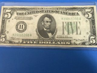 1934 $5 Five Dollars Federal Reserve Note