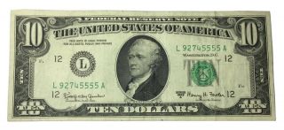 1963 - A 10 (l) San Francisco Granahan - Fowler Federal Reserve Note Au