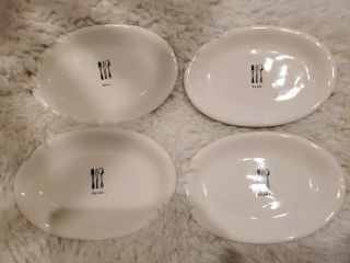Rae Dunn Icon Oval Snack Plate 4 Piece Set Dimples 2017 Savor Eat Chow Dine