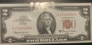 (5) - 1963 $2 Red Seal Two Dollar Bills Consecutive Numbered Crisp Uncirculated