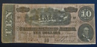 Confederate Currency Note $10 (series S) Feb 17,  1864