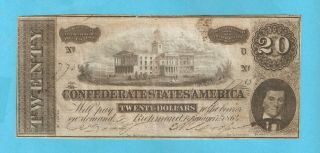 $20 Confederate States America February 17,  1864 C.  S.  A.  Piece Of History Kslclk