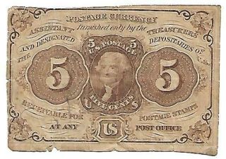 Us Fractional Note - 5 Cents - First Issue - Fine