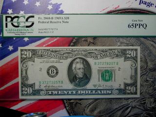 1969 A Series $20.  Federal Reserve Note Pcgs 65 Ppq York