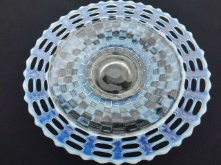 Fenton Art Glass French Opalescent 3 Row Open Edge Basketweave 9 In.  Plate