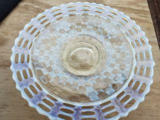 Fenton Art Glass French Opalescent 3 row Open Edge Basketweave 9 in.  Plate 2