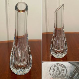 Vintage Signed Baccarat Crystal Glass Annick Pattern 7 " Bud Vase