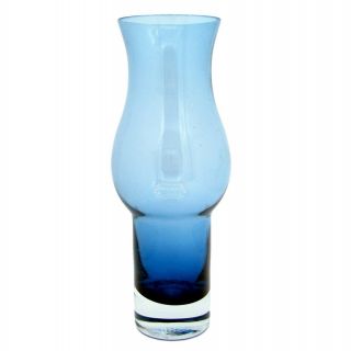 Vintage Mcm Blue Glass Vase Mid Century Modern Scandinavian