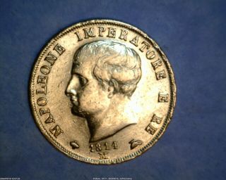 1814 Gold 40 Lire From Italy Kingdom Of Napoleon