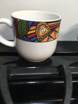 Vitromaster Coffee Cups Metropolitan Pattern 1991 Art Deco Theme Set Of 9.