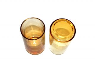 SET OF 4 VINTAGE LIBBEY MID CENTURY AMBER GOLD TALLBOY 16OZ DRINKING GLASSES 3