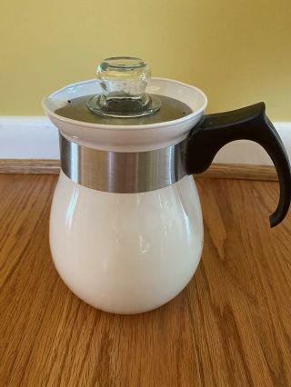 Vintage Corning Ware French White 6 Cup Coffee Pot Lid Only Percolator P - 166