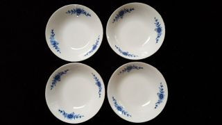 Set Of 4 Bowls Danish Blue Fine Bavarian China Eschenbach Bavaria Germany 5 "