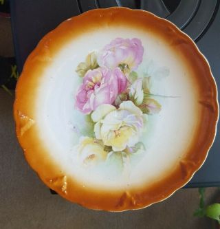 Vintage Wall Plate Petrus Regout Maastricht Made In Holland Roses Pattern Ed