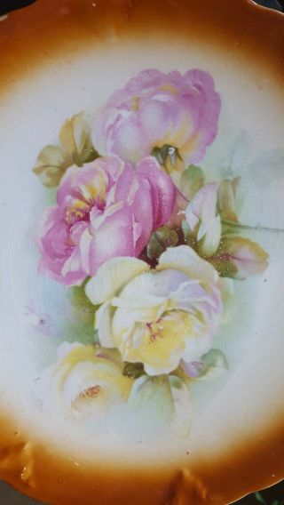 Vintage Wall Plate Petrus Regout Maastricht Made in Holland Roses Pattern ed 2