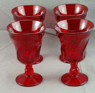 Vintage Set 4 Fostoria Jamestown Ruby Red Ice Tea Water 6 1/8 " Multiples Availab