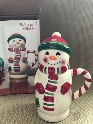 Pfaltzgraff Collectibles Hand Painted Holiday Frosty Covered Mug Snowman