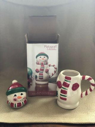 Pfaltzgraff Collectibles Hand Painted Holiday Frosty Covered Mug Snowman 2
