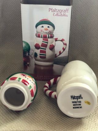 Pfaltzgraff Collectibles Hand Painted Holiday Frosty Covered Mug Snowman 3