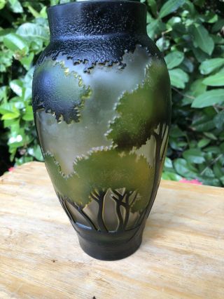 cameo art glass vase Landscape Arts & Crafts Style 3