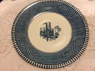 Currier And Ives Low Water In The Mississippi Saucer By Royal Usa Blue And White