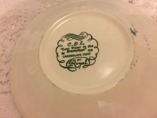 Currier and Ives Low Water in the Mississippi Saucer by Royal USA Blue and White 2