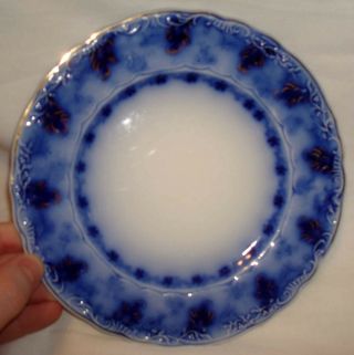 Vintage Johnson Bros England Mentone Flow Blue White Porcelain Leaf Saucer Plate 2
