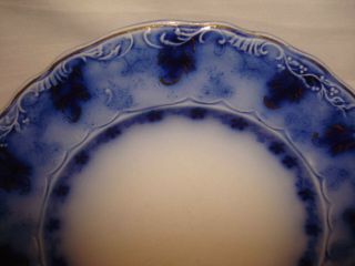 Vintage Johnson Bros England Mentone Flow Blue White Porcelain Leaf Saucer Plate 3