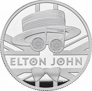 Great Britain 2020 £10 Music Legends Elton John Silver Proof 5 Oz Coin Box