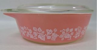 Vintage Pyrex Pink Gooseberry Lidded Casserole Bowl 1 Pint U745