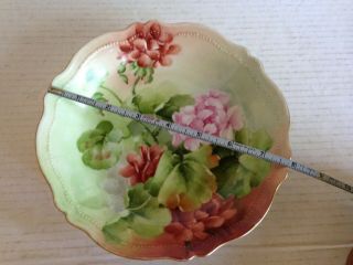 Antique O & E.  G.  Porcelain Royal Austria Hand Painted Floral Bowl