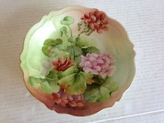 Antique O & E.  G.  Porcelain Royal Austria Hand Painted Floral Bowl 2