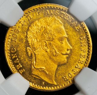 1862,  Austrian Empire,  Franz Josef I.  Gold Ducat Coin.  Ngc Ms - 61