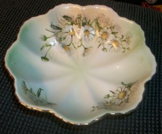 Vintage Limoges China Footed Daisy Compote/bowl W/hallmark