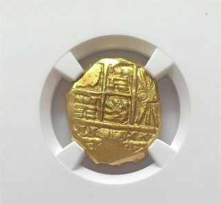 Colombia (1701 - 1715) Philip V Gold 2 Escudos - 1715 Fleet - Ngc Ms62 (6.  75g)