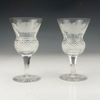 Edinburgh Crystal Glass Thistle Formed Wine Drinking Glasses -