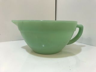 Vintage Fire King Green Jadeite Mixing Bowl With Handle & Pour Spout