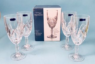 Set Of 4 Marquis By Waterford Brookside Iced Beverage Glasses 8 1/2 "