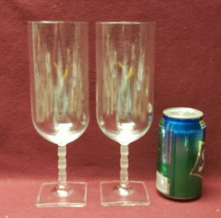 Two (2) MIKASA Crystal - VIEWPOINT SATIN pattern - ICED TEA GOBLETS 3