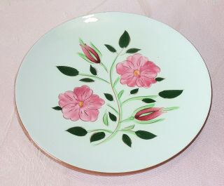 Vintage Stangl Pottery WILD ROSE Salad Plate Hand Painted Red Floral Second 2