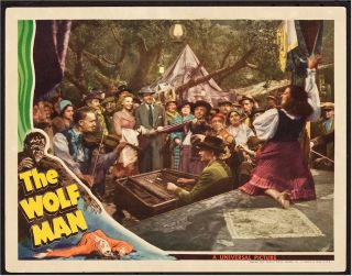 Wolf Man Vintage Horor Movie Poster Lobby Card Lon Chaney Gypsy