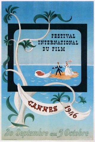 Cannes Film Festival 1946 - French Poster - Very Rare