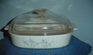 Corning Ware Shadow Iris 10 In.  Covered Casserole - Square W/raised Lid